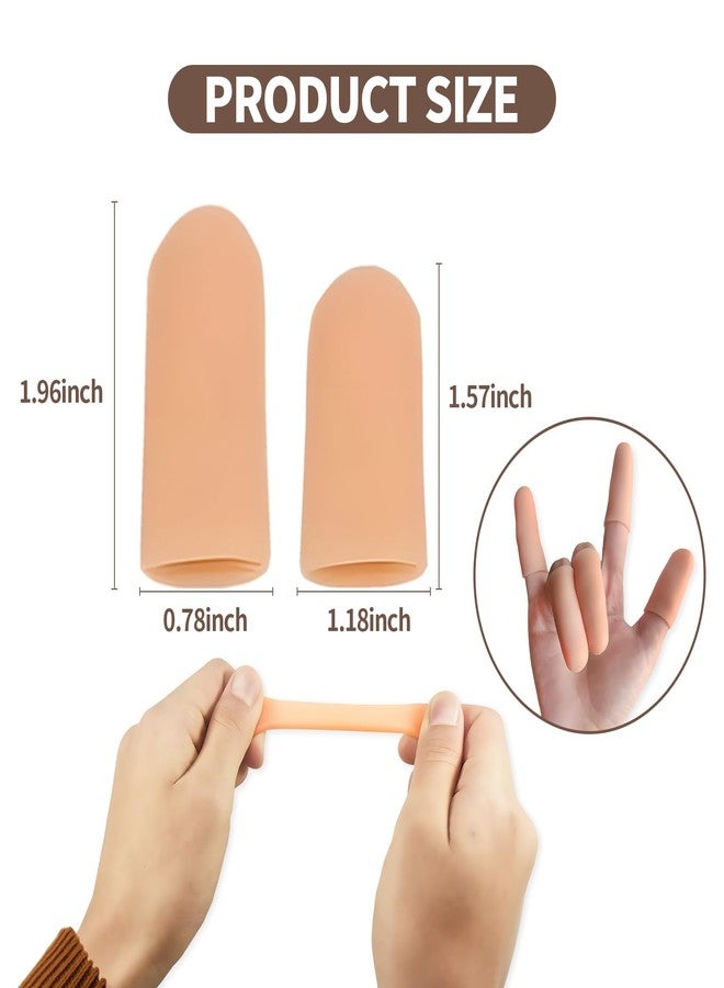 Creztail 10PCS Silicone Finger Protectors Cots Thumb Protector - Waterproof Finger Protector for Cuts, Injuries & Crafting, Fingertip Protector Glove That Covers Thumb Finger Covers(Medium & Large, Nude) - Image 2
